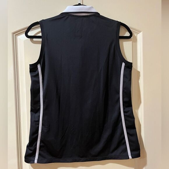 RLX RALPH LAUREN Sleeveless Collared Golf Polo Top Black Women’s Size Medium - Picture 2 of 5